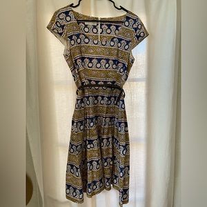 Anthropologie Cap Sleeve Printed Dress